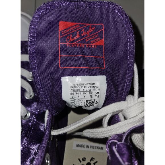 New! Converse Golf Le Fleur Chuck 70 Hi Quilted Velvet Tillandsia Purple W8 M6 - Picture 10 of 13